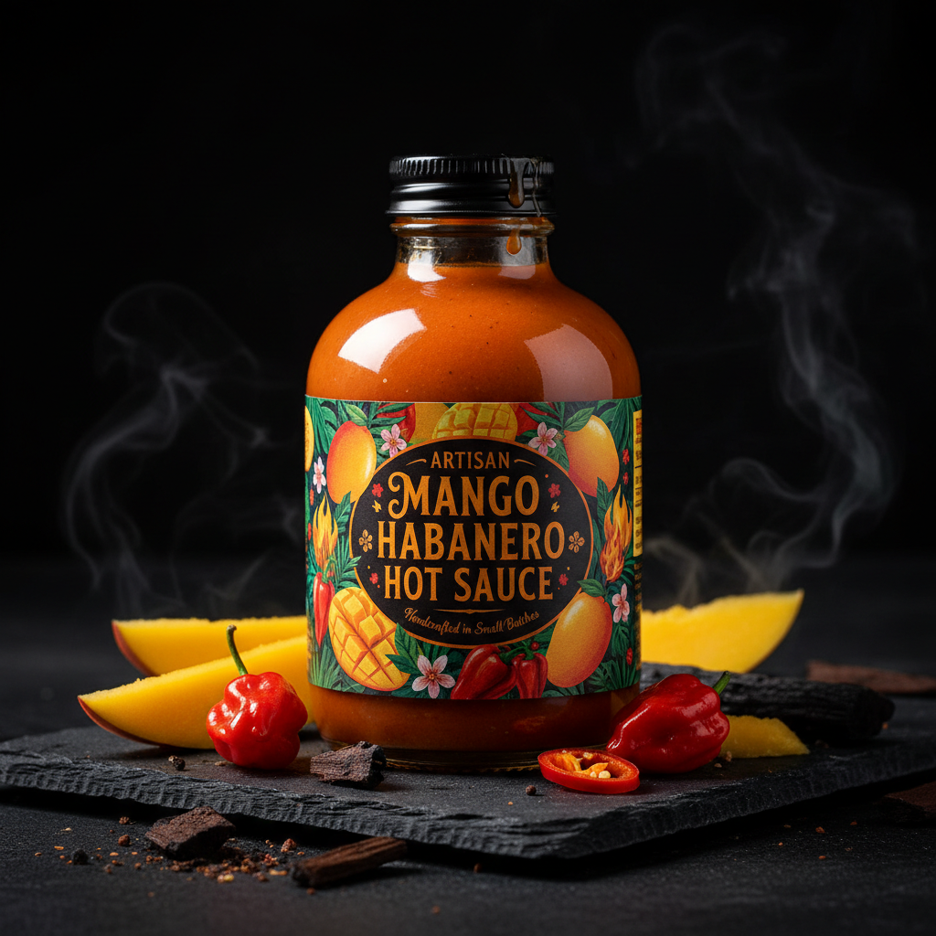 Inferno Reserve Mango Habanero Hot Sauce bottle